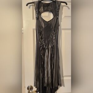 Lip Service Black Asymmetrical Lace-Up Dress